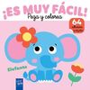 ¡ES MUY FACIL! PEGA Y COLOREA. ELEFANTE