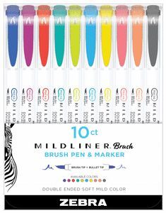 ROTULADOR ZEBRA MILDLINER DOBLE PUNTA PINCEL 10 SU