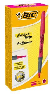 MARCADOR BIC HIGHLIGHTER GRIP 1.6 MM ROSA