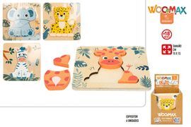 EXPOSITOR 12 PUZZLES 3D MADERA ANIMAL SELVA SURTID