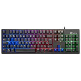 TECLADO GAMING CON LUCES LED Y TECLAS MULTIMEDIA