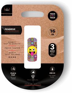 PENDRIVE 16 GB CLIPTECH EMOJI GUIÑO