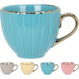 SET 12 TAZAS PORCELANA 400ML COLORES PASTEL SURTID